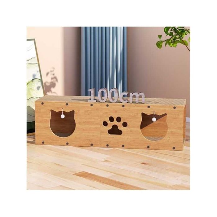 Domek dla kota z drapakiem i zabawką 100x29x30 cm eko legowisko