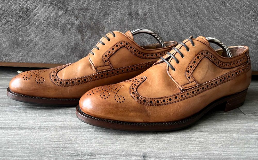 Нові CALPIERRE 45 46 Італія Броги Оксфорди Коричневі Чоловічі Туфлі