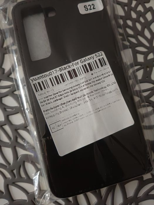 Etui pokrowiec futerał na telefon otwierane czarne Samsung Galaxy S22
