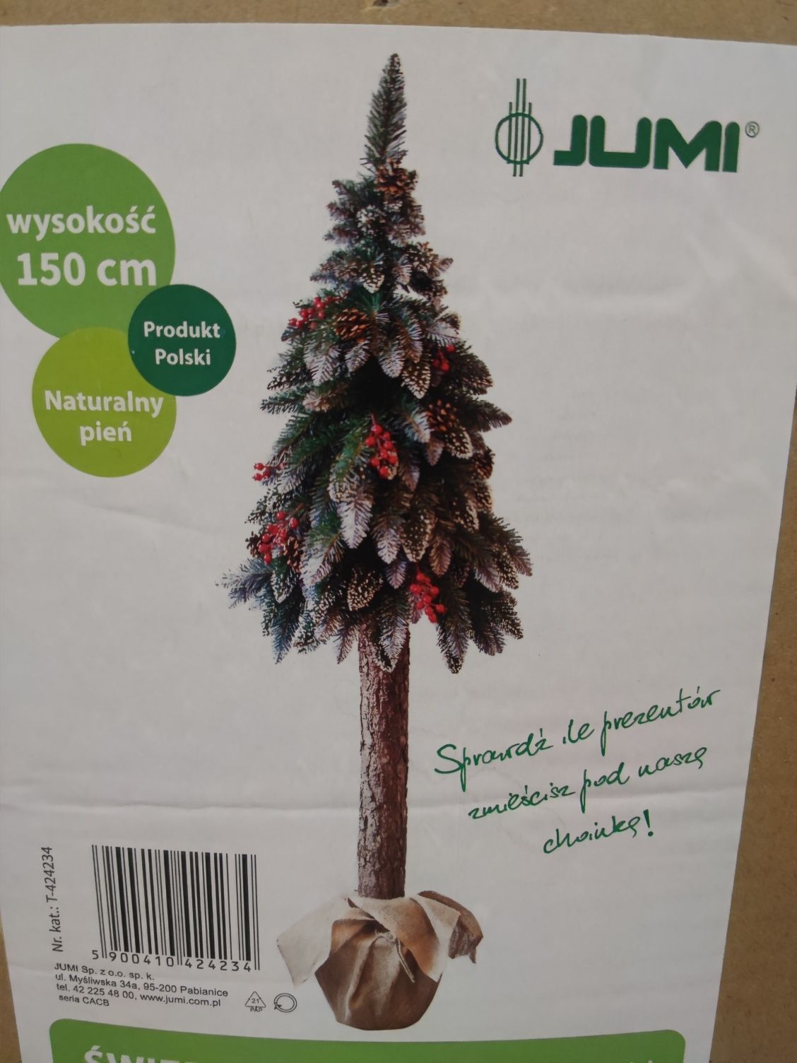 Sztuczna choinka na pniu jumi 150 cm