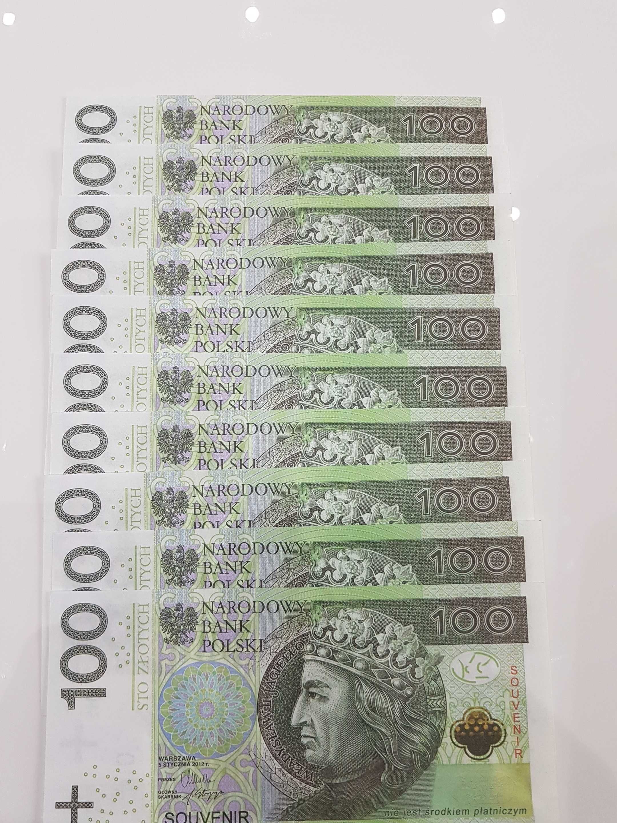 100 złotych banknoty do zabawy i nauki plik 100sztuk 138x67