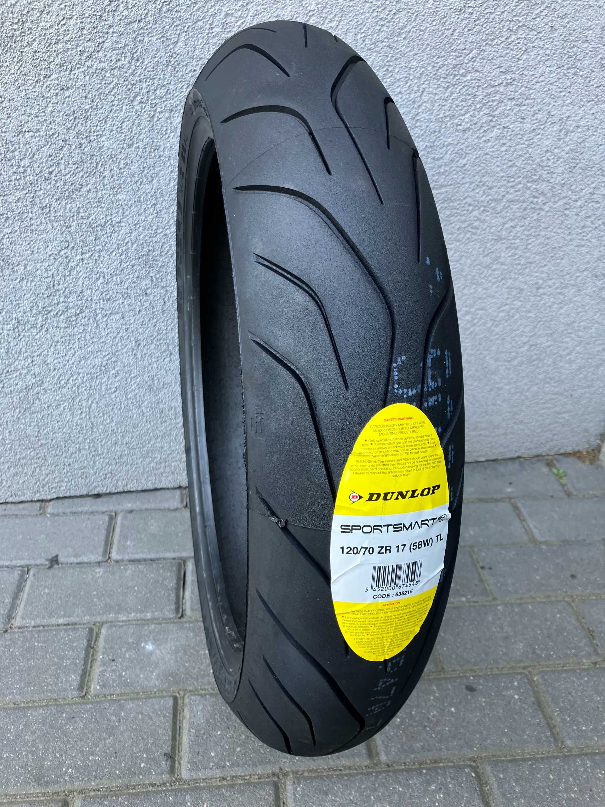 120/70ZR17 Dunlop Sportsmart MK3 RS RSV CB CBR RR VFR VTR Ninja ZZR R1