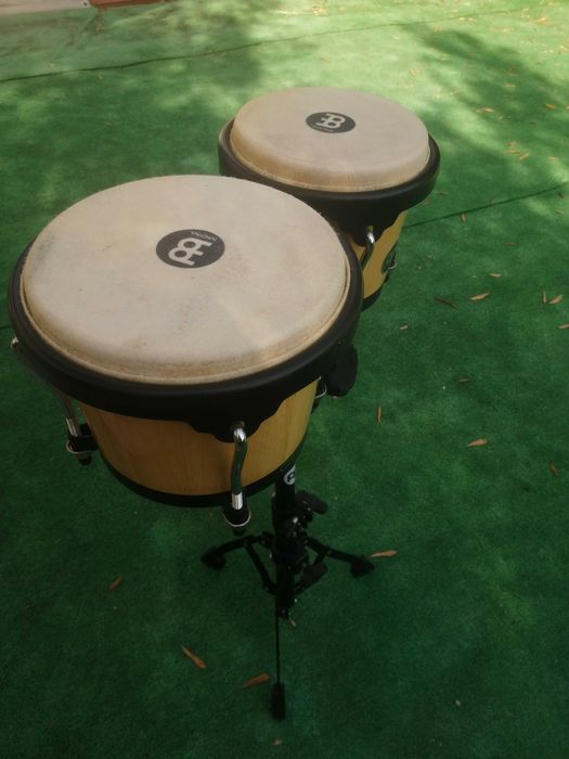 Meinl HB100NT Bongo Set + Suporte Meinl THBS-S-BK – Ótimo Estado