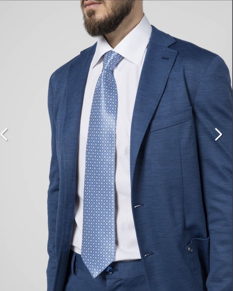 Stefano Ricci синя краватка із шовку у візерунок