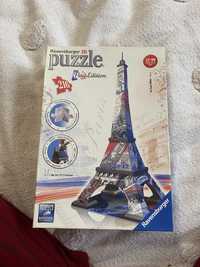 Ravensburger 3D puzzle Paris Paryż wieża Eiffla flag edition 216