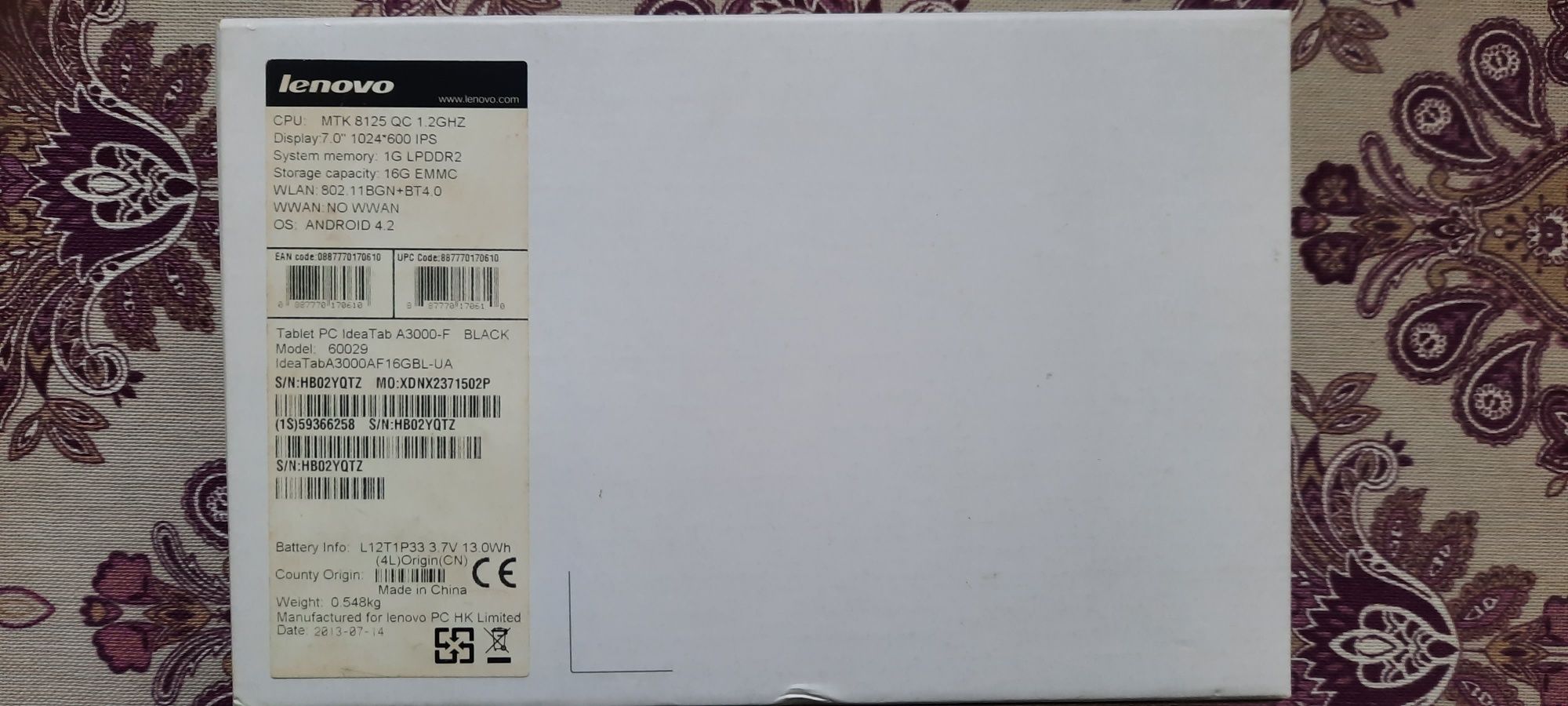 Планшет Lenovo IdeaTab A3000-F 16G.