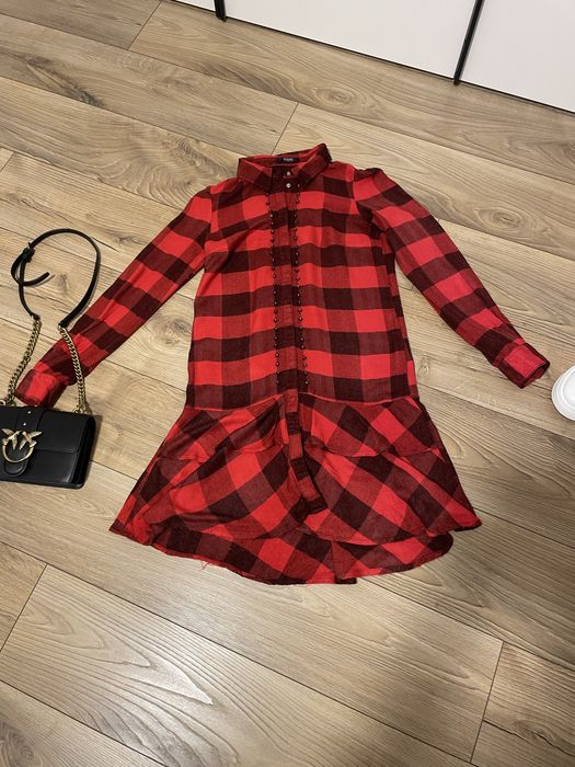 Koszulowa sukienka w kratkę Guess rozm.XS/34