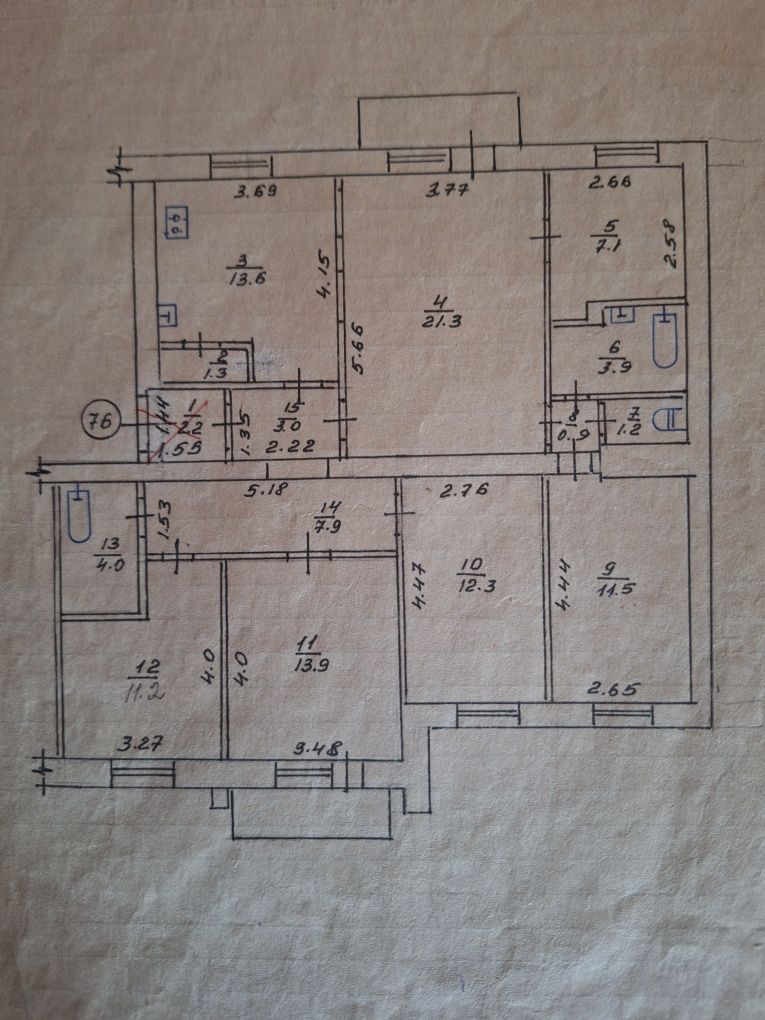 Мытница, 4-5ти ком.каартира, 115кв - 75000д.