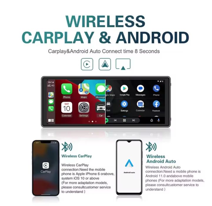 Multimidea 10.2” wifi CarPlay e AndroidAuto