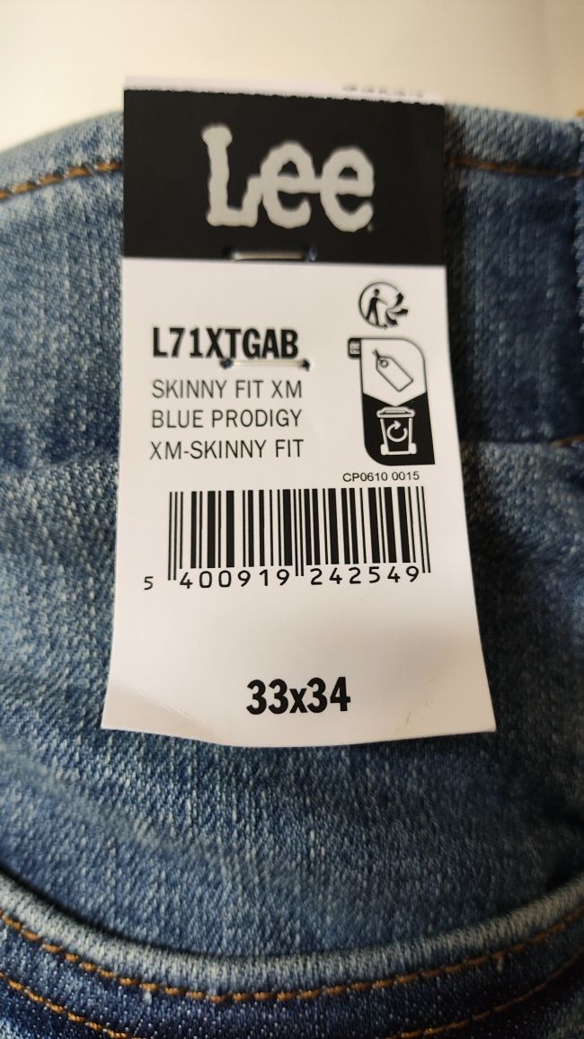 Lee Skinny Fit Blue Prodigy męskie jeansy rurki 33/34 jak 32/34