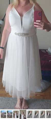 Sprzedam sukienkę ślubną -Rosita biała sukienka midi