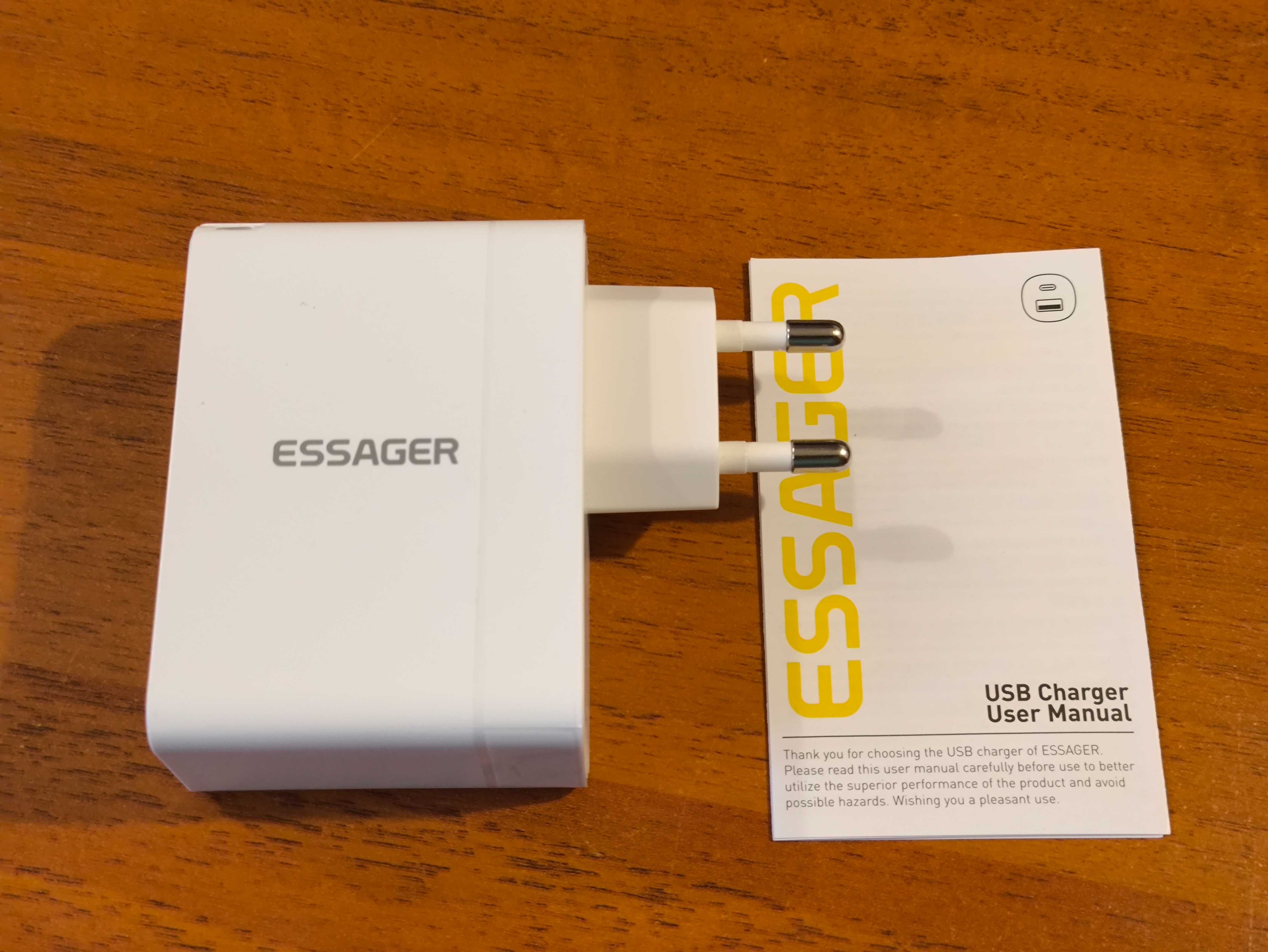 Мережевий зарядний пристрій Essager Grace 100W White KR