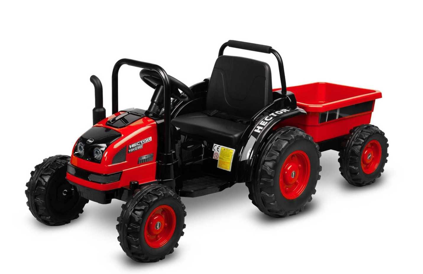 Pojazd na akumulator z pilotem TRAKTOR HECTOR red z przyczepką wywrot