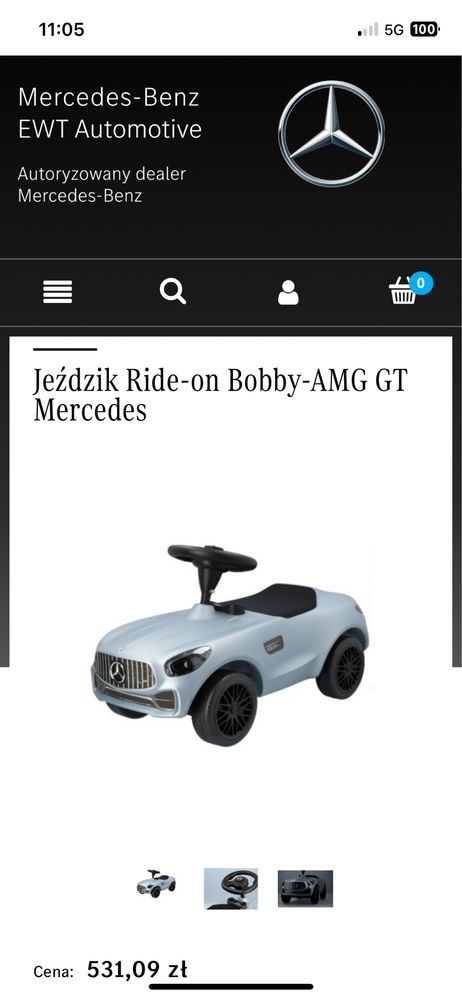 Jeździk samochód Mercedes Big Bobby