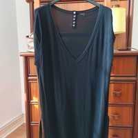 Vestido preto NafNaf, decote em V