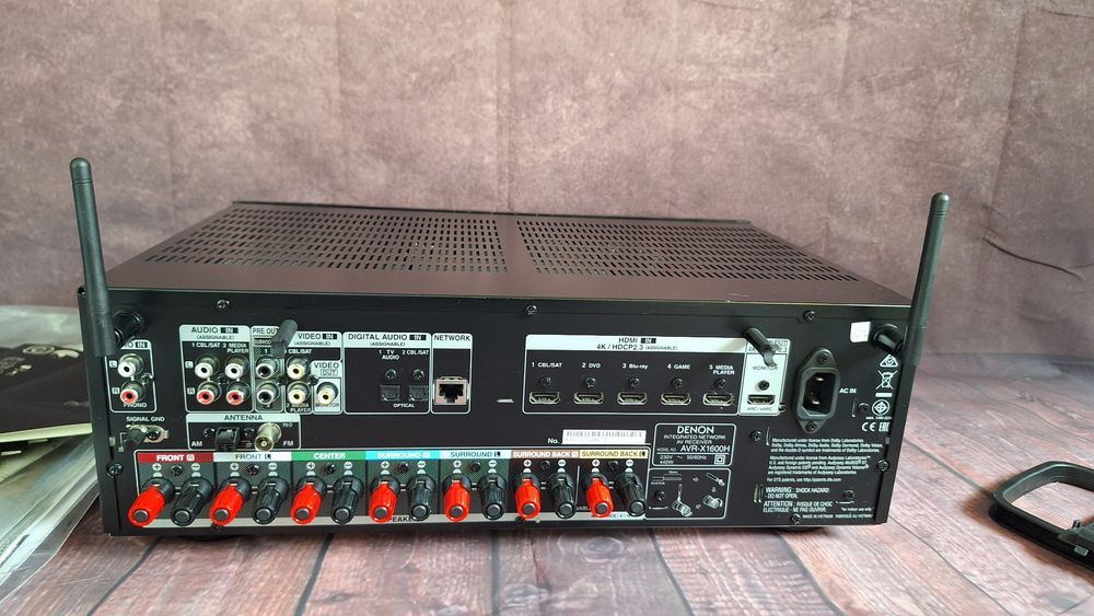 7.2 Denon AVR-X1600 Wi-Fi BT Heos 4K60p eARC DSD Spotify Atmos Vision