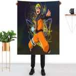 JUST FUNKY Koc Polarowy z Motywem Anime Naruto Czarny 100 x 120 cm