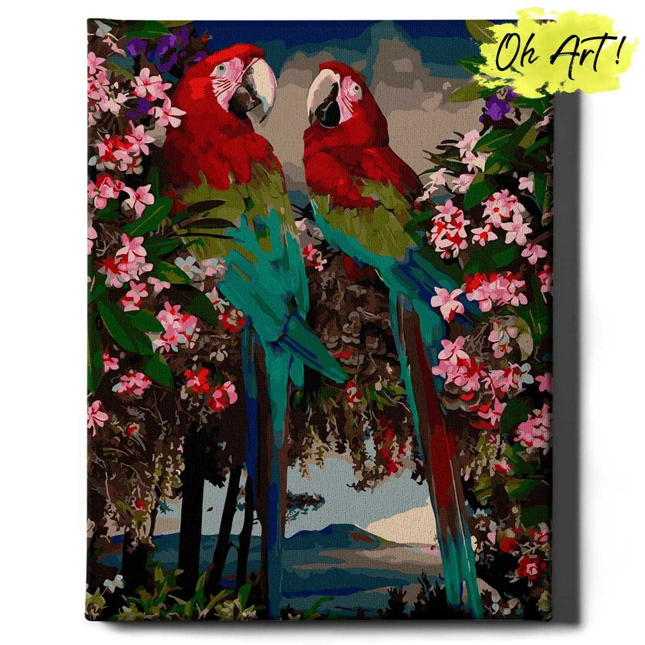 Malowanie po numerach, 40x50 cm - Papugi Ara / Oh-Art