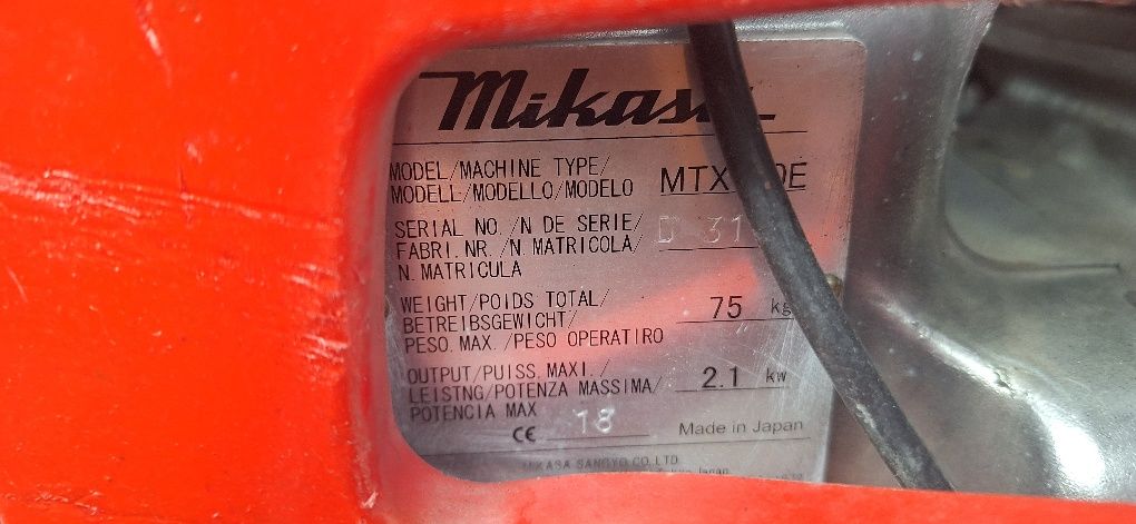 Skoczek,stopa,zageszczarka Mikasa MX70 2018,Wacker,Bomag,brutto