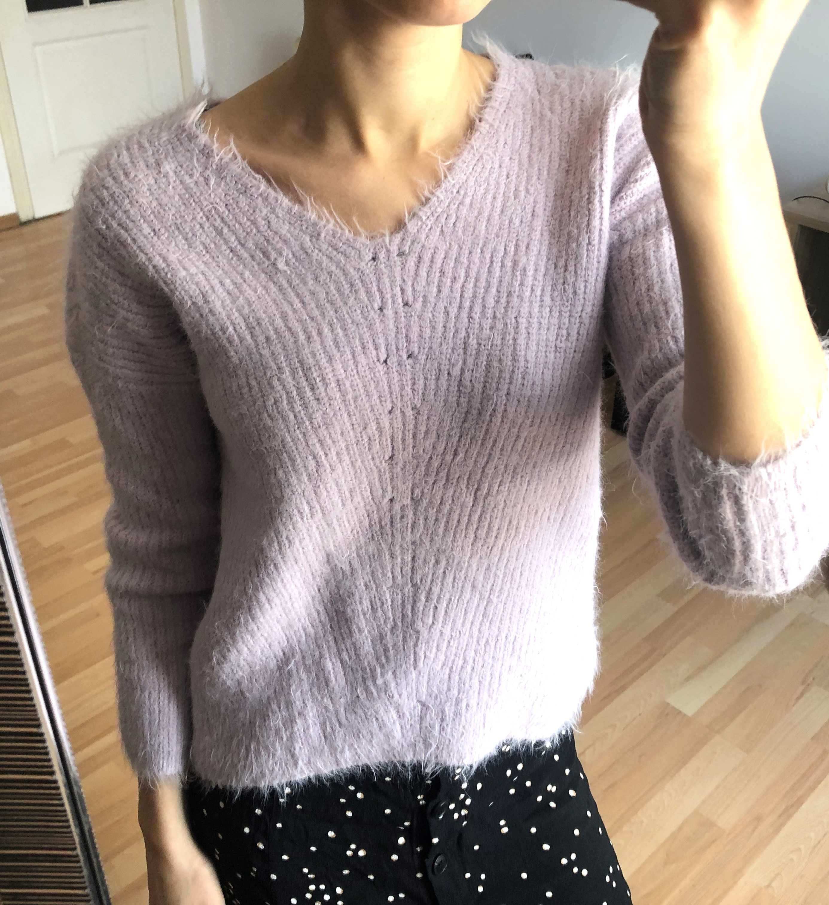 Sweter z włosem, liliowy Atmosphere