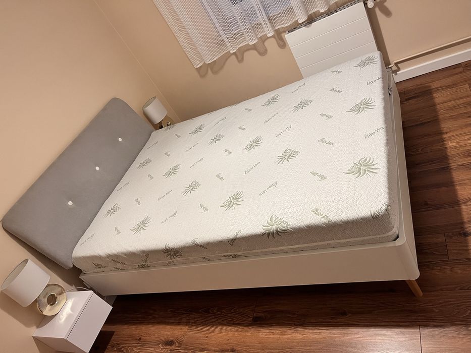 Łóżko rauch kolding 140x200cm plus materac janpol helio premium zestaw