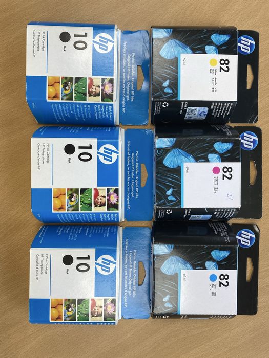 Tinteiros Originais HP 10 B e HP 82 C Y M, para HP Designjet 500