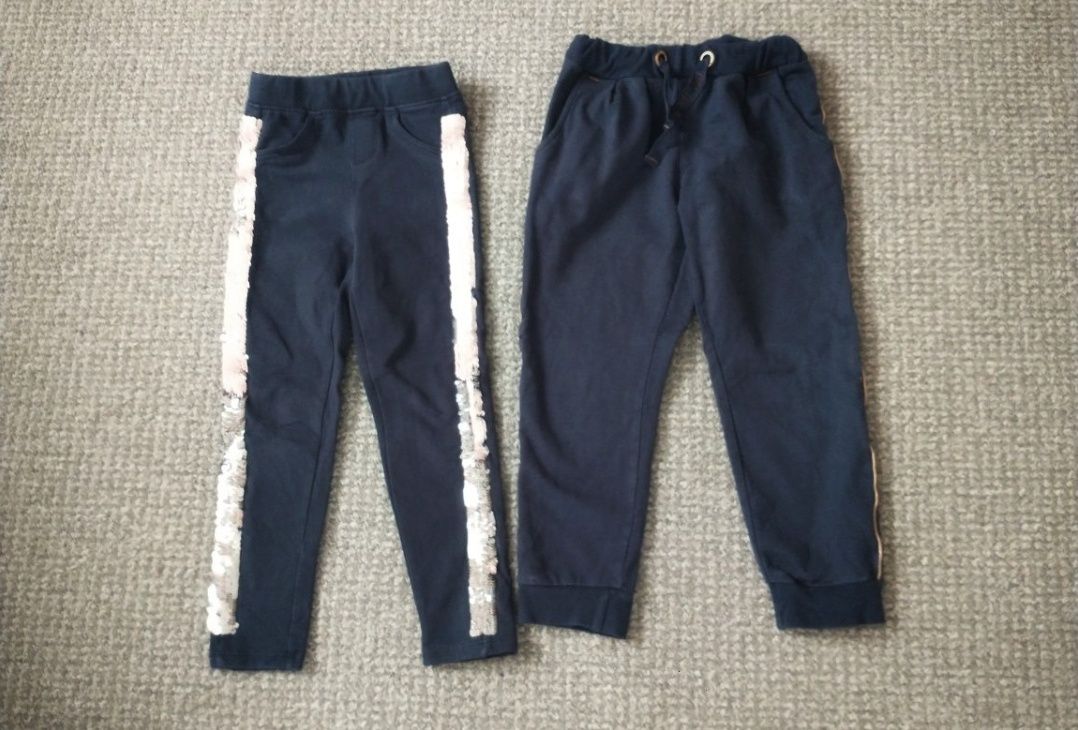 2x spodnie spodenki legginsy dziewczęce 104/110