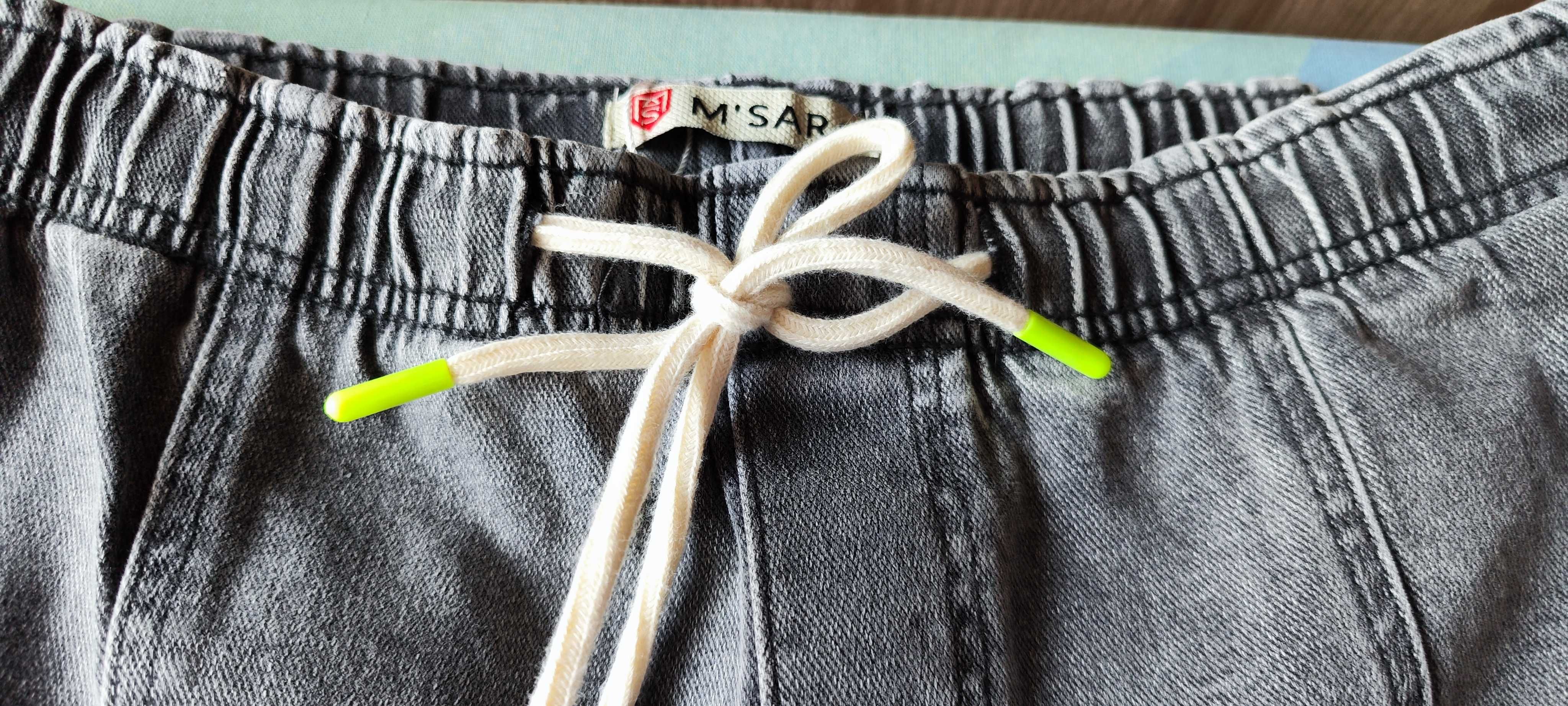 M'SARA szare spodnie jeans cekiny  L/XL