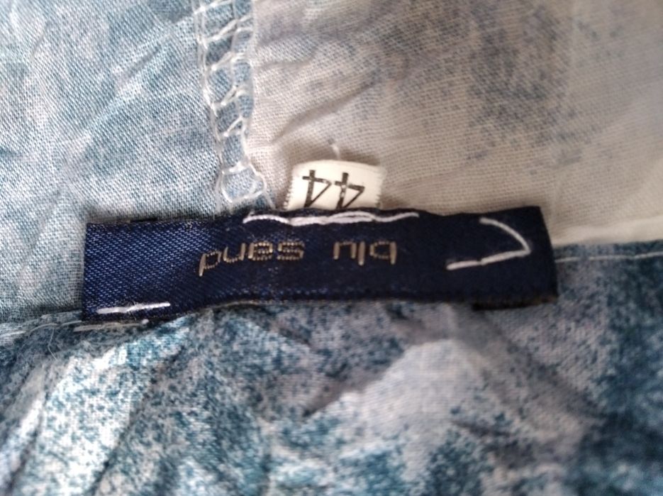 Koszula damska z długim rękawem niebiesko biała vintage blue sand M/38