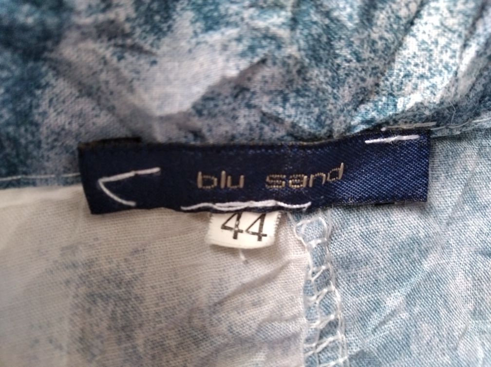 Koszula damska z długim rękawem niebiesko biała vintage blue sand M/38