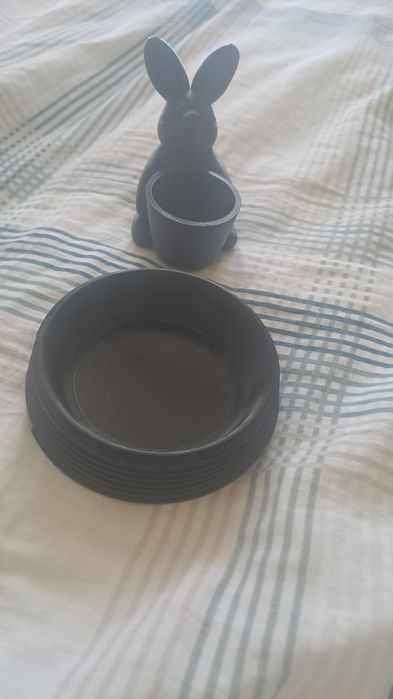 Підставка для яйця і мисочка,зайчик-3д