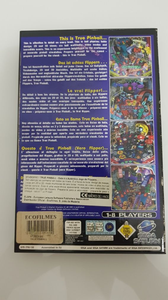 Jogo da Sega Saturn True Pinball