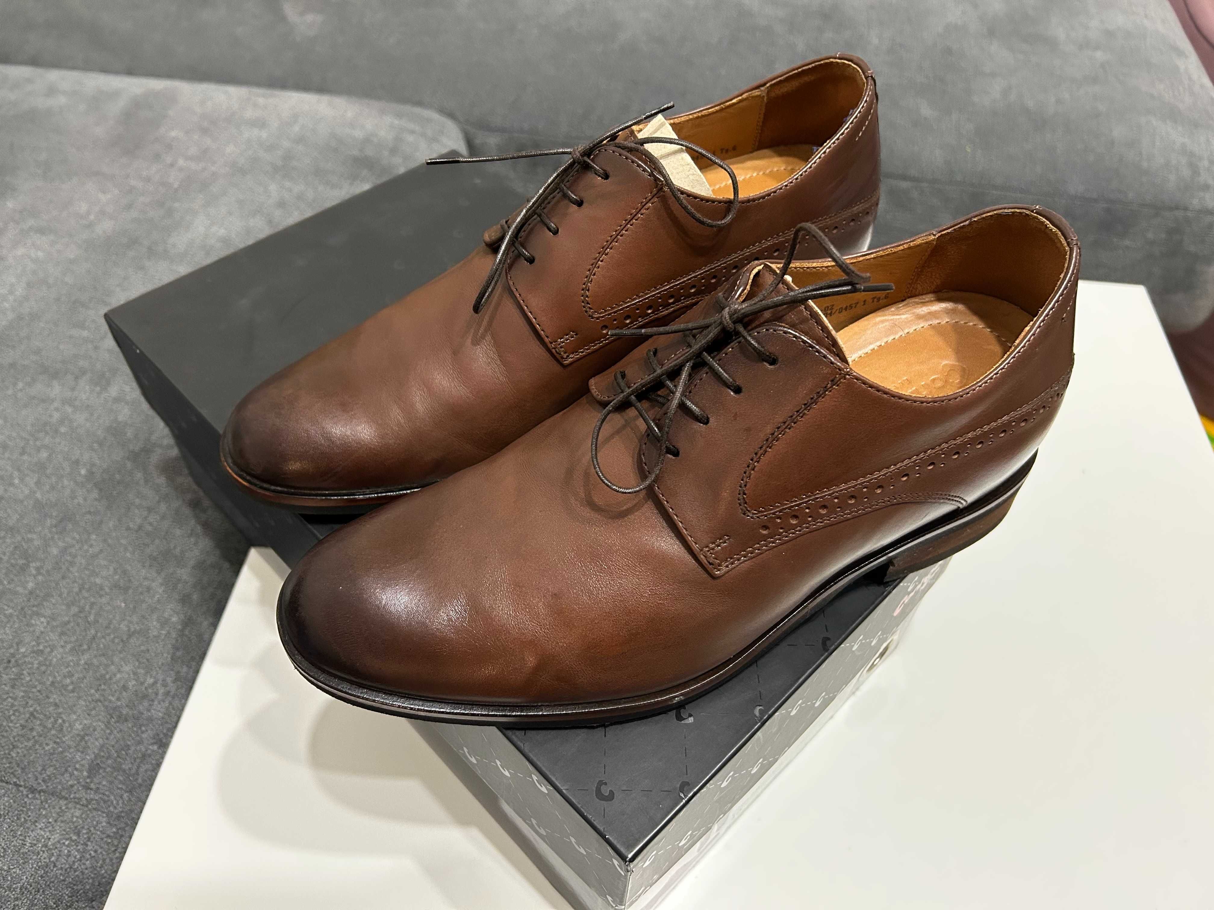 Brązowe buty podwyższające Conhpol +7 cm (rozmiar 40, pasują na 41)
