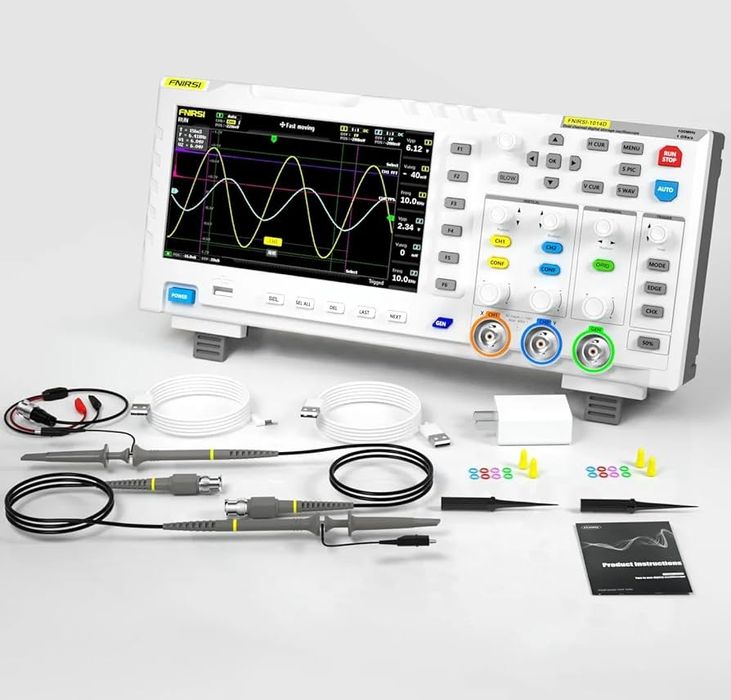 Fnirsi 1014D oscyloskop cyfrowy 2 kanały z generatorem.