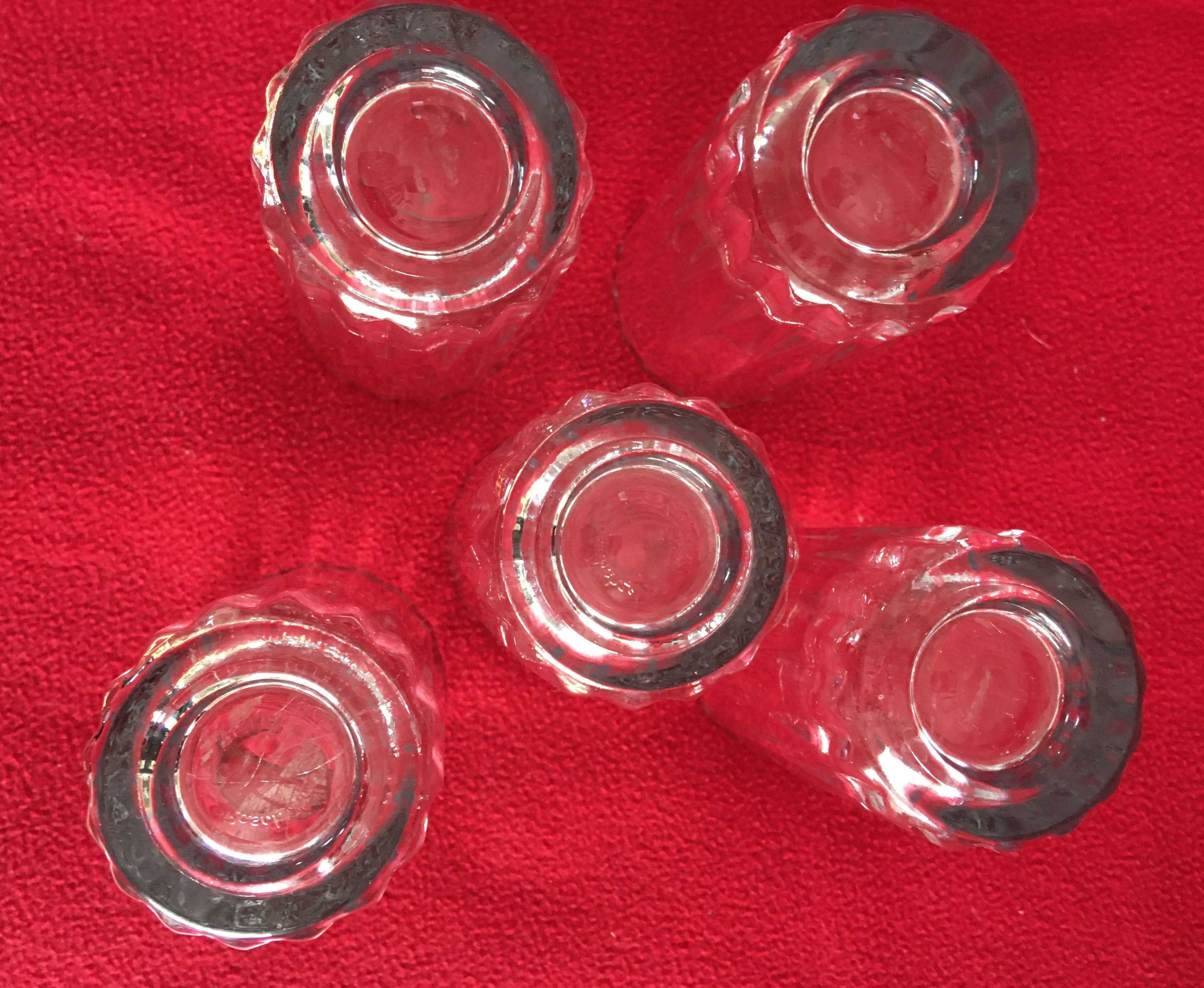 PRL szklanki wysokie przeźroczyste komplet, zestaw 5 sztuk, szkło