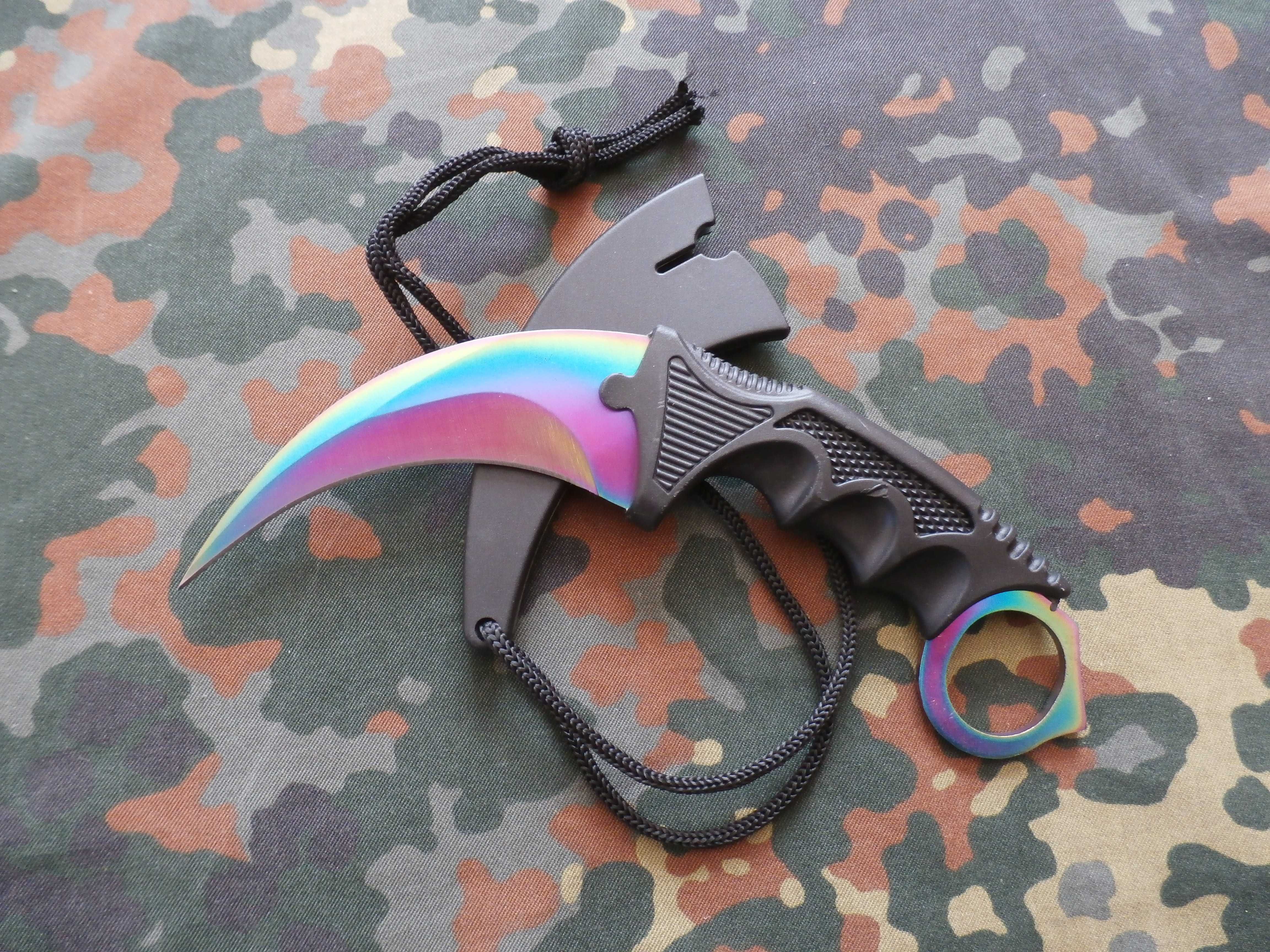 Туристический нож Керамбит Коготь CS GO Gradient  18см в чехле,паркорд