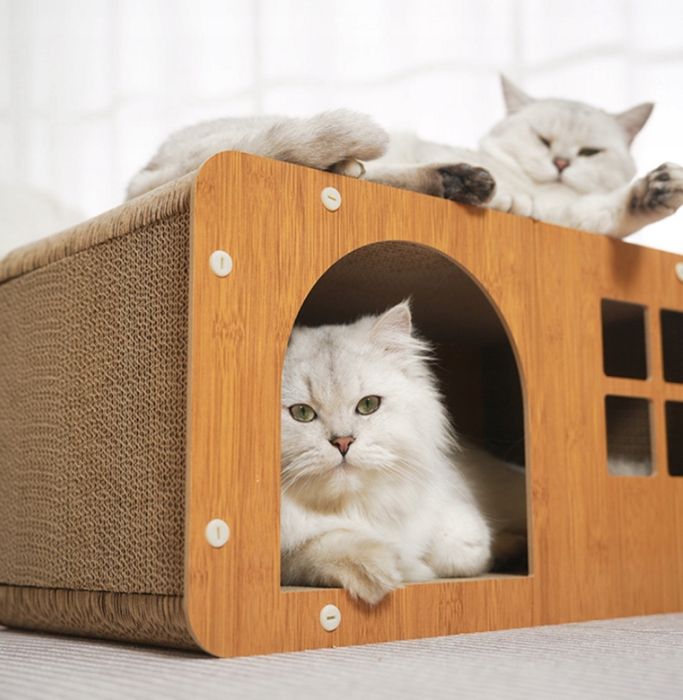 Buda Domek Drapak Legowisko Dla Kota Kotów Do Drapania Drewniany