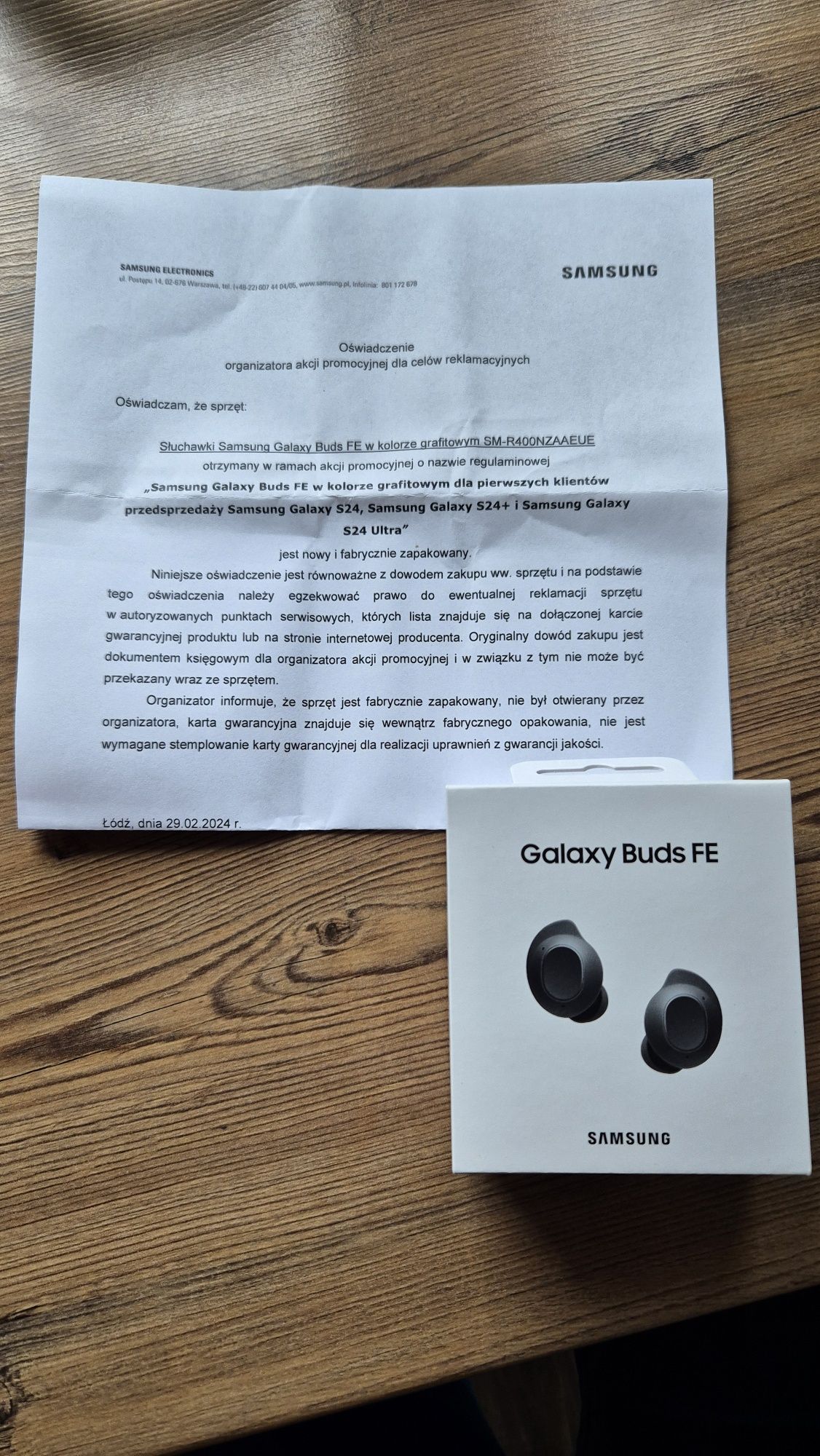 Samsung Buds FE słuchawki dokanalowe Nowe