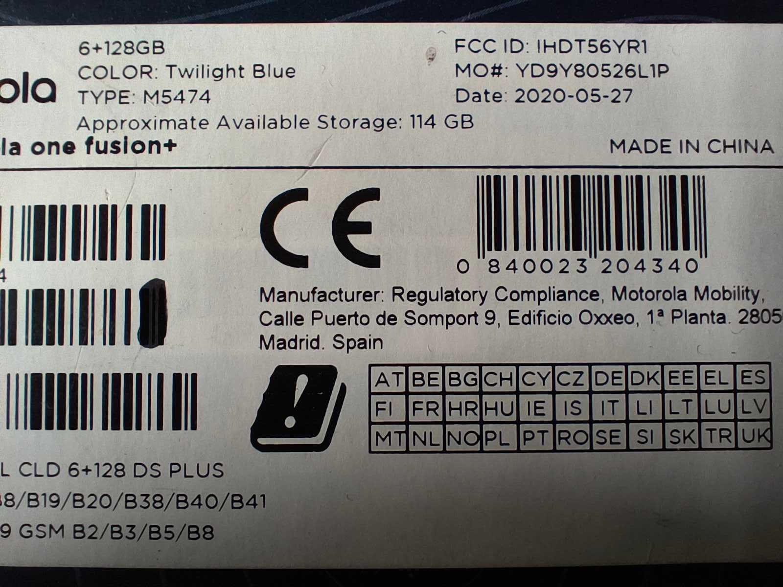 Motorola One Fusion+  6/128 GB