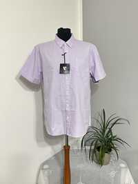 Nowa liliowa bawełna koszula męska krótki rękaw roz. XL V by Very