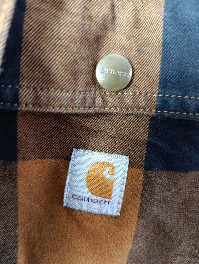 Kurtka Koszulowa Carhartt M Czarno Pomarańczowa Krata