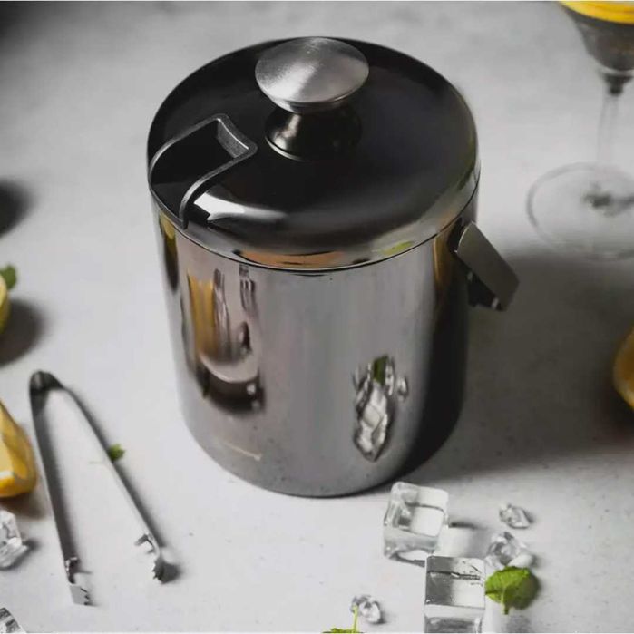 Wiaderko do lodu 1,3l + szczypce pojemnik wiadro na lód alkoholu