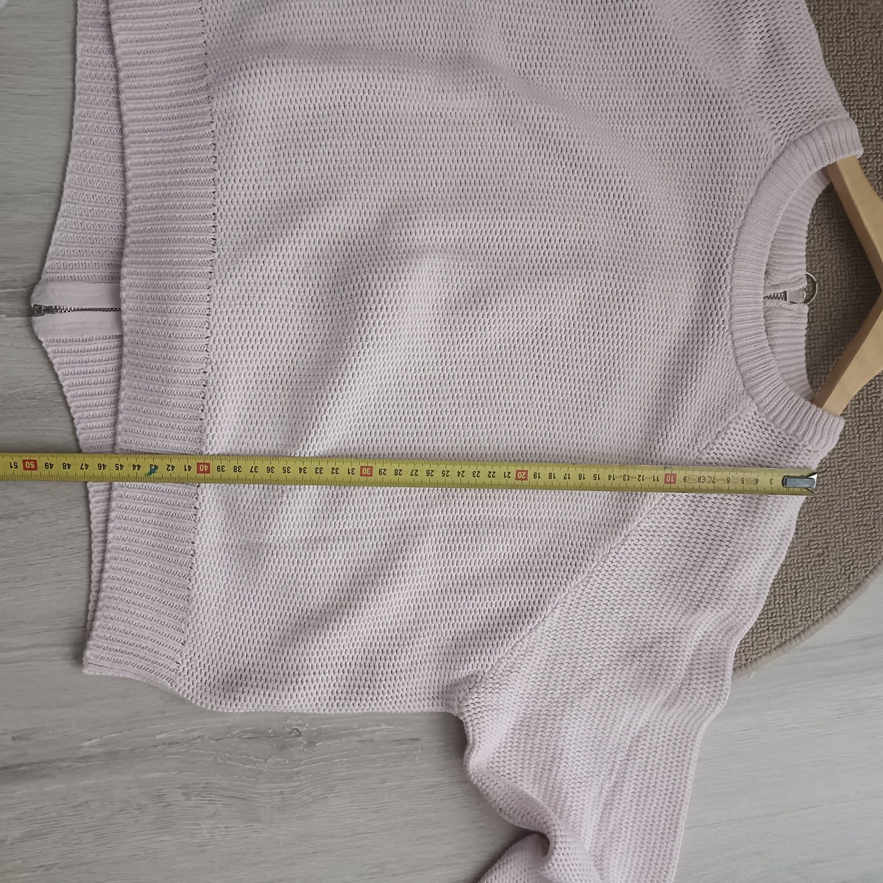 Sweter szeroki, krótki, z zamkiem, rozmiar S