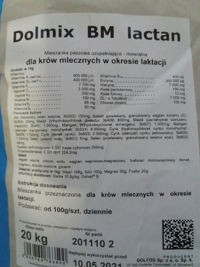 witaminy dla krów Dolfos Dolmix