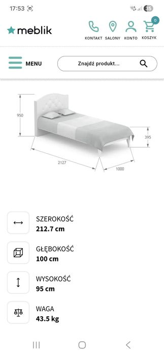 Łóżko tapiercowane 90x200 Restyle White Crystal firmy Meblik