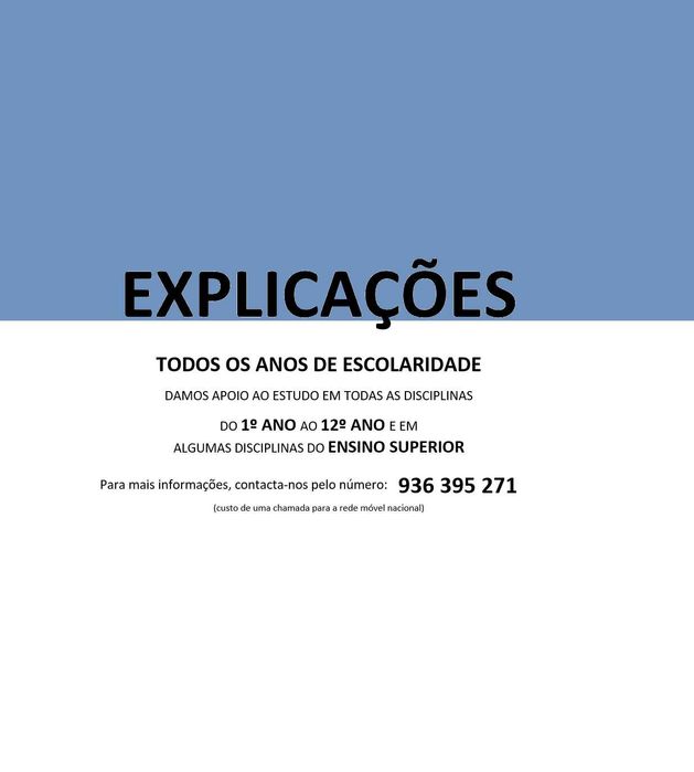 Explicações em S. João Madeira
