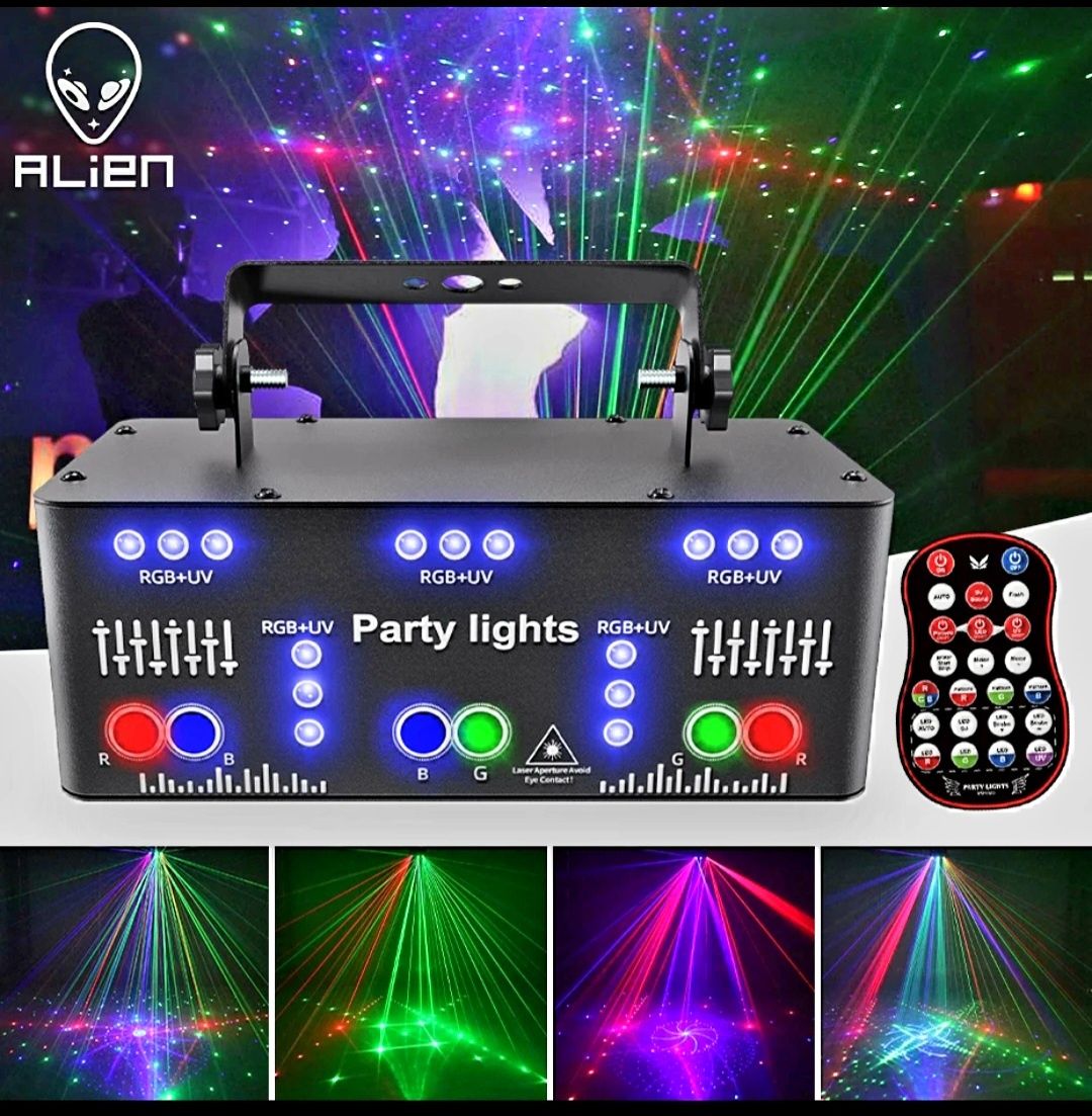 Efekt świetlny iluminacyjny ALIEN Laser Party Light 172 efekty. Nowy
