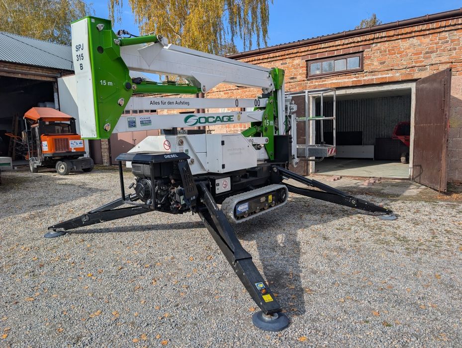 Wynajem podnośnika na gąsienicach pająk 15m z operatorem lub bez