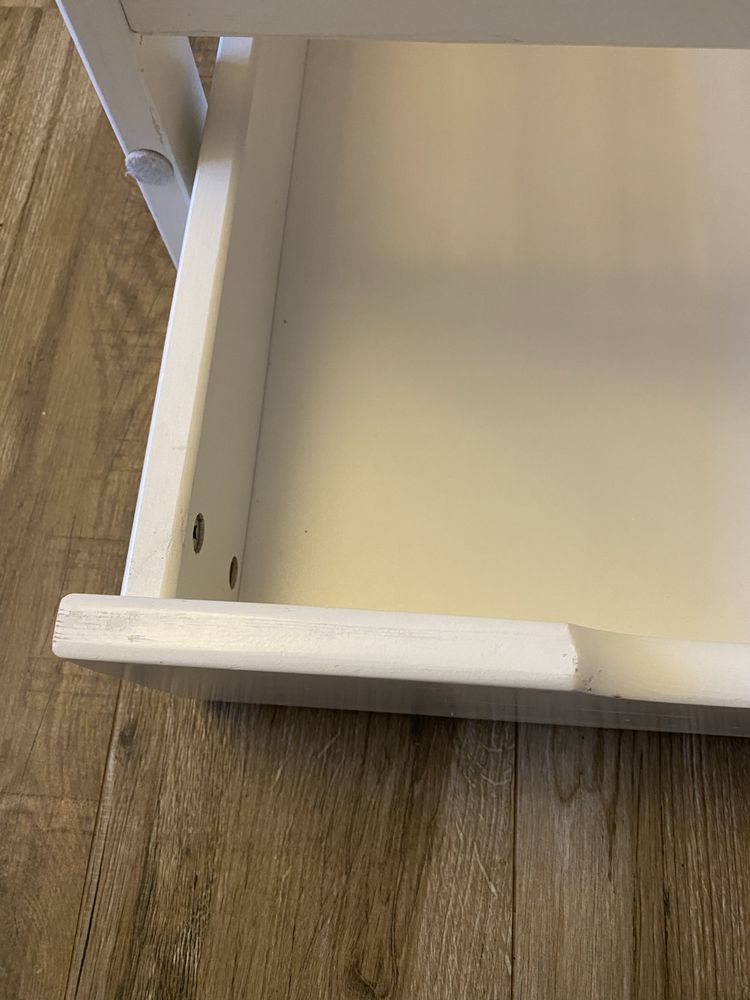 Białe łóżeczko Woodies ze skrzynią