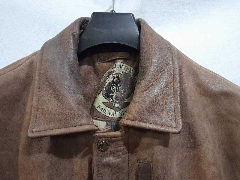 Мужская кожаная куртка бомбер французского бренда ﻿Chevignon, L